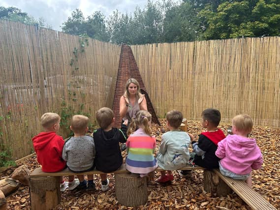 Jess visiting a pre-school in constituency