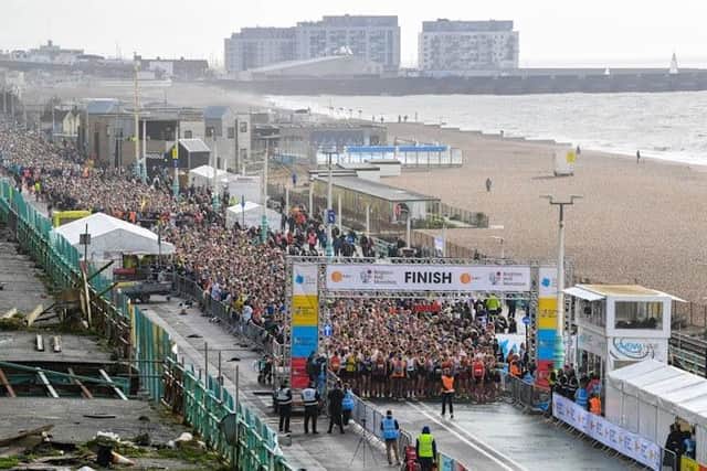 The massed ranks of runners line up for the start of the Brighton Half Marathon | Picture courtesy of Brighton Half Marathon