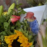 Floral tributes at the Town Hall to the Queen (Photo by Jon Rigby)