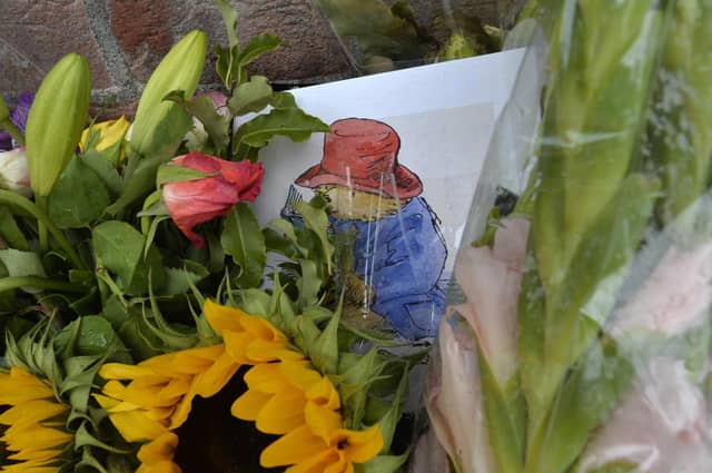 Floral tributes at the Town Hall to the Queen (Photo by Jon Rigby)