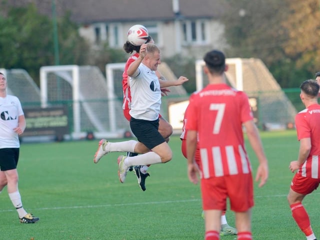 Action from Steyning Town v Eastbourne United. Picture by Stephen Goodger