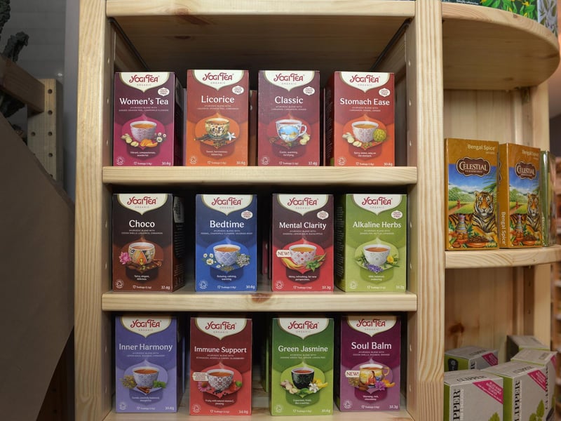 The shop stocks a variety of specialty teas