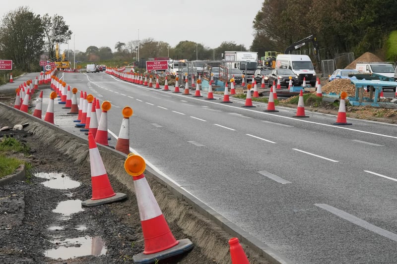 Photos taken on Thursday (October 19) show works resuming on A27 Shoreham Road, with diggers in operation.