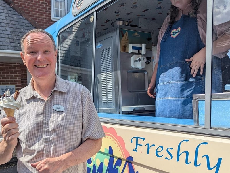 Finance administrator Tony Collins was thrilled with his cone