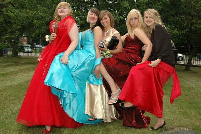 Lottie Jefferies, Emily Etheridge, Polly Soaffer and Annie Smith at the Bishop Luffa School prom in July 2008