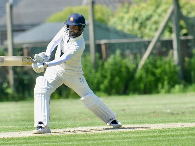 Action from Goring CC v Pagham CC in Division 3 West of the Sussex Cricket League