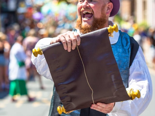 The Town Crier makes his proclamation