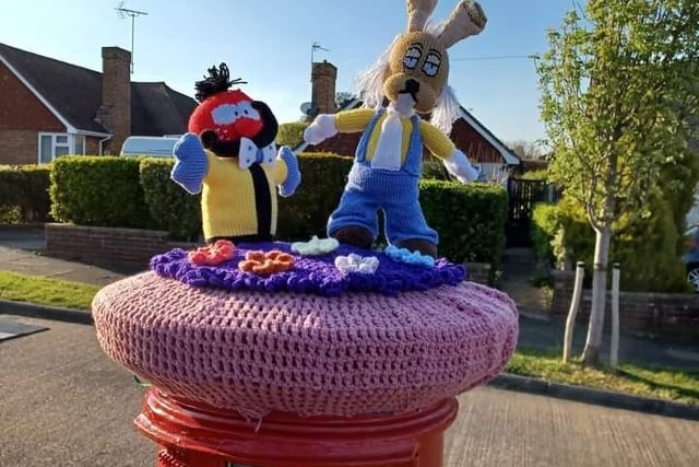 Zebedee and Dylan from the Magic Roundabout at Friston Avenue, Hampden Park