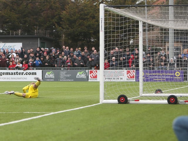 Action and goal celebrations from Worthing FC's 3-2 National South win over Havant and Waterlooville at Woodside Road