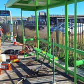 New bus stops being installed at the Newhaven Interchange on Thursday, October 8. Photo: LDC