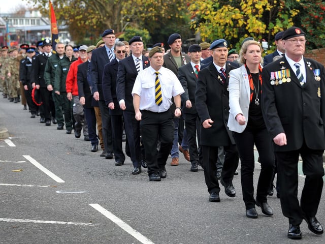 Remembrance Sunday service in Horsham. Pic S Robards SR2211131
