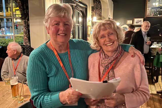 Jackie Thwaites, right, reviews The Group diary with Wendy Wetherfield