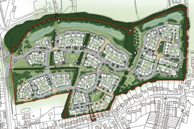 How up to 265 homes on land north of Glebe Farm and Kings Barn Lane, Kings Barn Lane, Steyning, might be laid out. Image: Richborough Estates Ltd