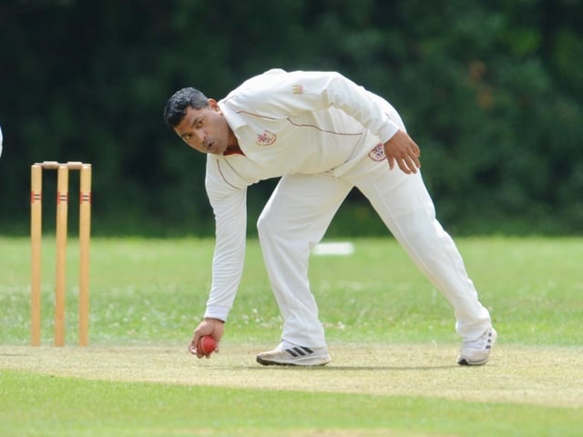 Action from Portslade CC v Bolney CC in Division 4 East of the Sussex Cricket League