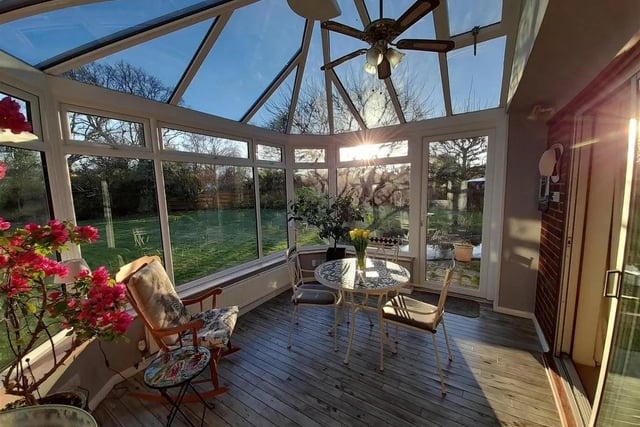 The conservatory is perfect for sunny days.