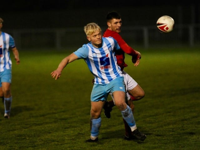 Action from Arundel FC's 2-1 win at home to Worthing United in the SCFL division one