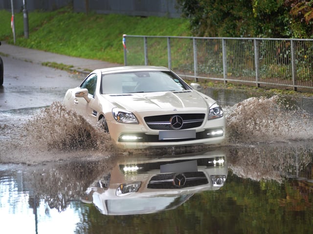 Notorious flood area in Westcourt Drive, Bexhill, on November 9 2023.