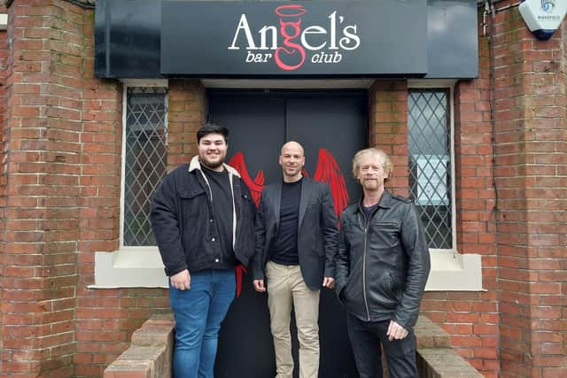 Angels Bar and Club managers Toby Rafique-King (left), Christian Gourlay (centre) and events manager Tim Lord (right).