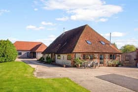 Bines Farm Barn in Partridge Green has six bedrooms and an annexe which could be converted into another three-bedroom property. It is on sale through agents Savills with a guide price of £2,450,000