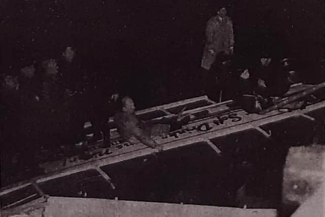 Pictures from Alan Moore's collection on show at his 2023 exhibition, A History of West Sussex Constabulary 1857 to 1967, include this one of the double decker bus crash into the River Adur at Shoreham
