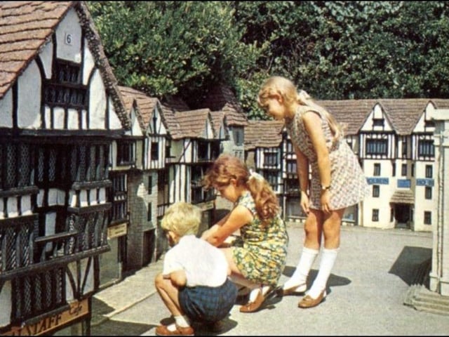 Some local people will have memories of playing at being a giant in this beautifully detailed model village. Designed by Stanley Deboo, it took three years to construct. The village was opened to the public in 1955. and named 'Ganymeade'. It featured reproductions of many Sussex buildings. After suffering repeated vandalism, the model village was finally removed in 1988, being replaced by a miniature golf course, then a laser maze site.
