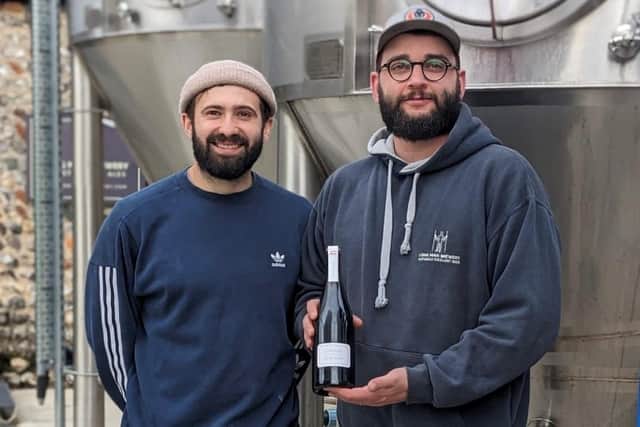(L to R) Brewer Jack Welfare and head brewer Stephen Perrin from Long Man Brewery