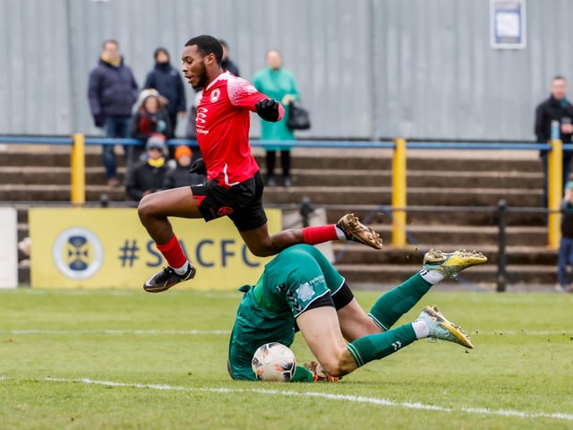 Eastbourne Borough recovered from 2-1 down at half-time to win 3-2 at St Albans City. Picture by Lydia Redman
