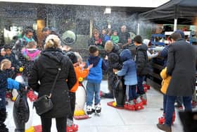 A Christmas ice rink opened outside the Help Point in Church Walk, Burgess Hill, on Wednesday, December 20