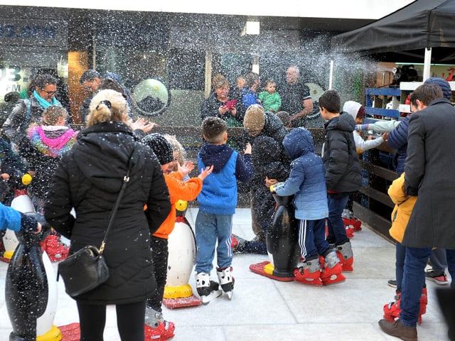 A Christmas ice rink opened outside the Help Point in Church Walk, Burgess Hill, on Wednesday, December 20