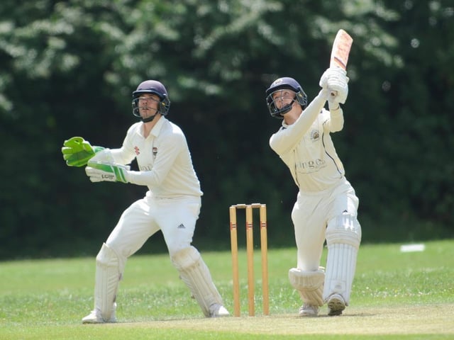 Action from Portslade CC v Bolney CC in Division 4 East of the Sussex Cricket League