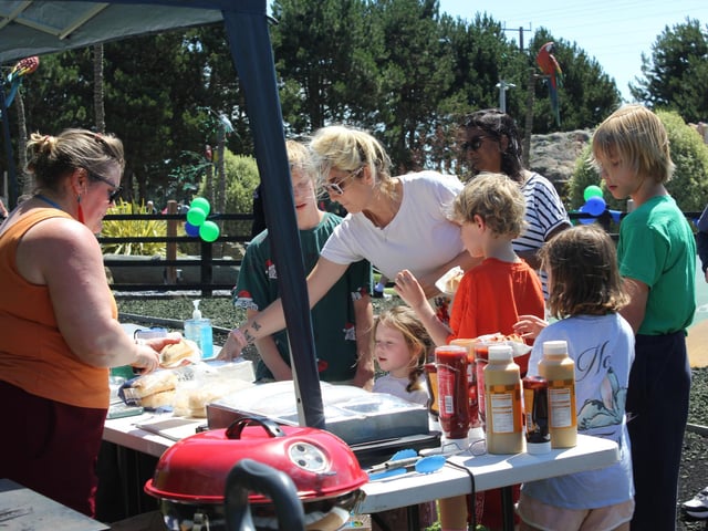 The barbecue proved popular with party guests