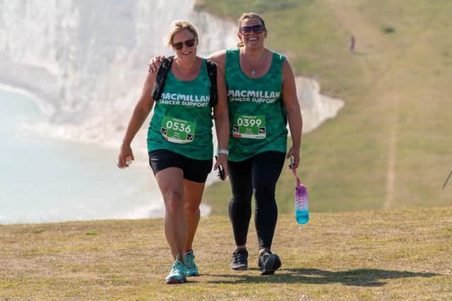 Macmillan Hikers at Seven Sisters on the final stretch of the South Coast Mighty Hike this weekend
