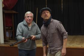Alan Copsey (holding the gun) is Vernon and Paul Bennett as Harry