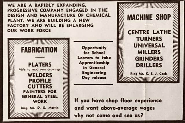 Adverts kept by Mr Martin show the company offered 'good wages', 'guaranteed overtime' and 'good working conditions'