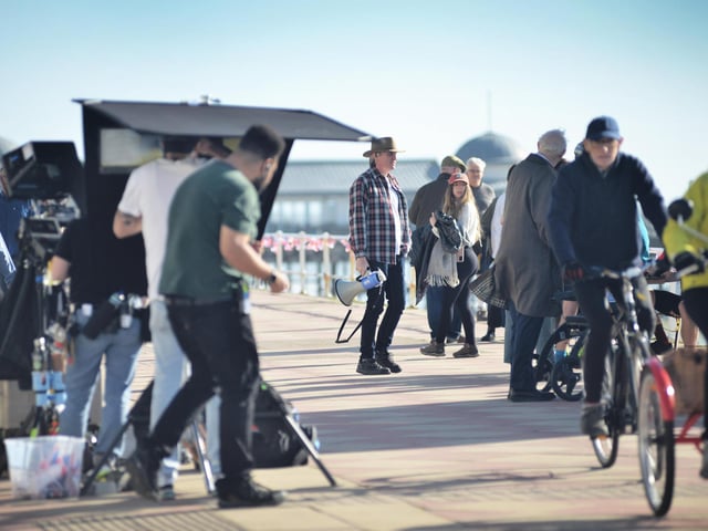 Filming on St Leonards seafront on October 6 2022.