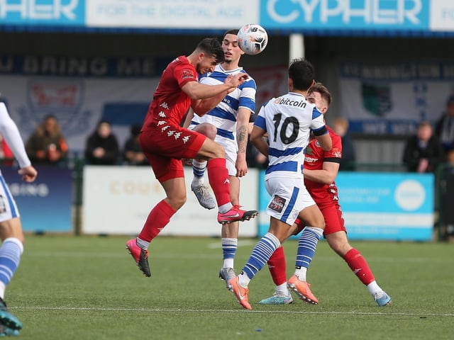 Action from Worthing FC's defeat at Oxford City in National League South