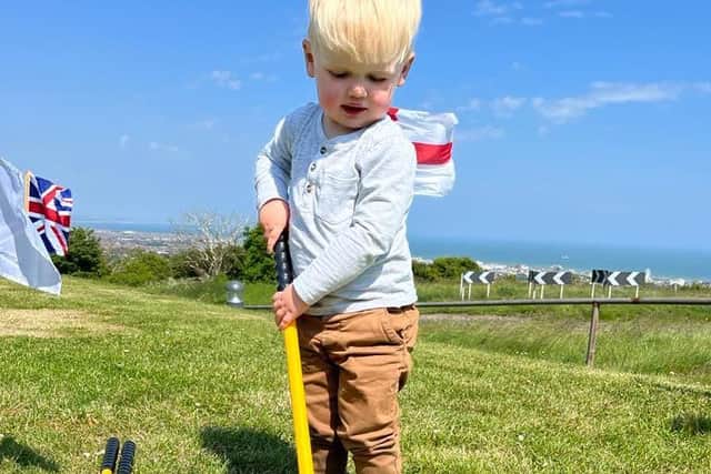 Junior tries out Tri Golf at Eastbourne Downs Golf Course