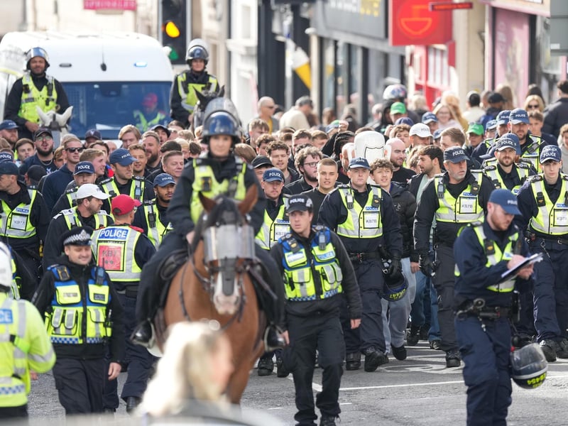 An increased police presence has been seen across Brighton on Sunday (October 18), as thousands of football fans descended on the city for Albion's Premier League clash with rivals Crystal Palace.