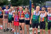 Chichester Runners' under-12 girls and boys' teams at the road relays in Brighton