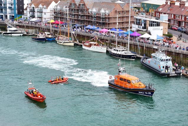 Littlehampton RNLI's B-Class and D-Class lifeboats (left) and Selsey RNLI's all-weather lifeboat (right)