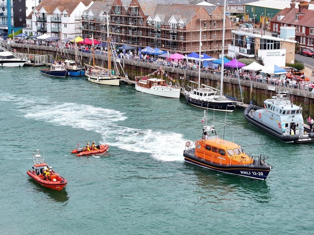 Littlehampton RNLI's B-Class and D-Class lifeboats (left) and Selsey RNLI's all-weather lifeboat (right)