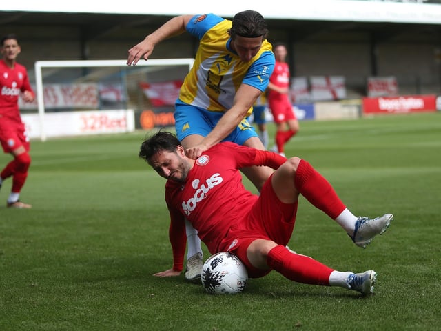Action from Worthing's 3-0 win at Torquay United which put them top of National League South