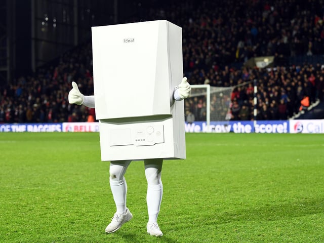 In 2018, West Brom unveiled 'Boiler Man' as their new sponsor, after signing a sponsorship deal with Ideal Boilers.
Supporters were unsure of the move, but were told that Baggie Bird would remain the club's main official mascot. (Photo by Stu Forster/Getty Images)