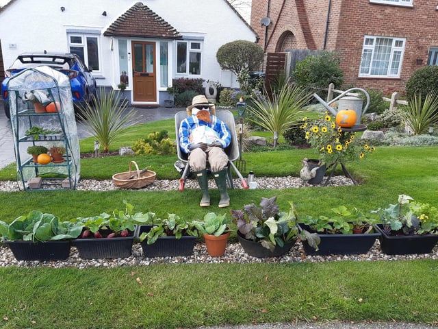 Some of the super scarecrows created for the Ferring Scarecrow Festival 2022, raising money for 1st Ferring Scouting Group. Some have pumpkins displaying a letter, five in North Ferring and nine in South Ferring. Unscramble them to enter the prize draw. Trail maps available at Brown's Natural Pet store.