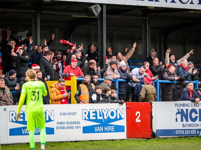 Action from Eastbourne Borough's brilliant 5-2 win away at Dover Athletic in the National League South