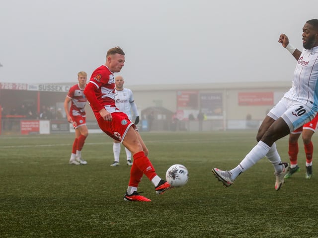 Eastbourne Borough take on Taunton Town in the fog - before the match was abandoned