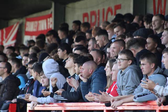 It was an impressive crowd at the Broadfield Stadium yesterday. Picture by Cory Pickford