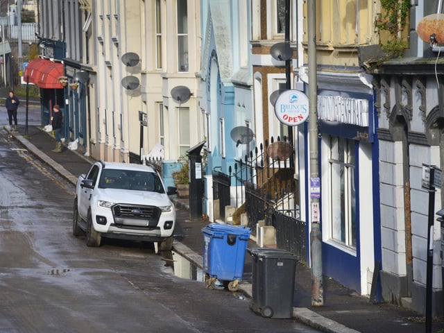 The day after major flooding in Hastings town centre, 29/10/23. Photo shows the South Terrace area.