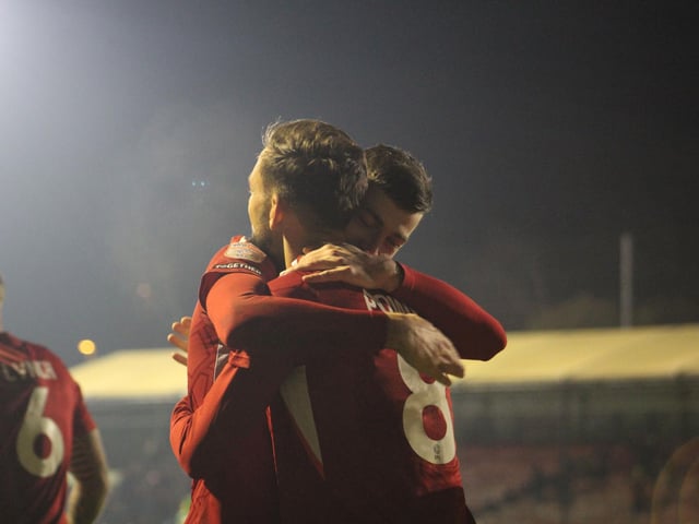 Action from Crawley Town's win over Swindon Town in Matthew Etherington's first game in charge. Picture by Cory Pickford