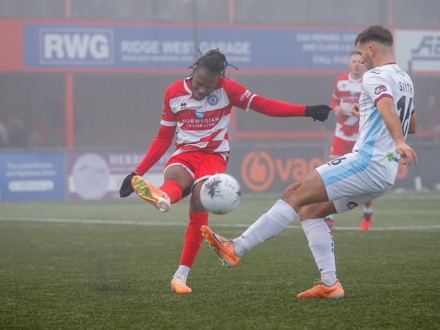 Eastbourne Borough take on Taunton Town in the fog - before the match was abandoned